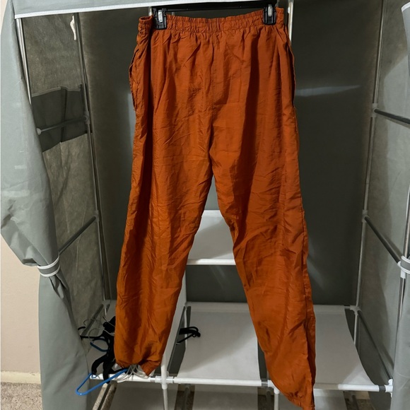 Vintage Reebok Tracksuit Jogger Pants Cotton Lined 1990s Burnt Orange - Picture 8 of 8